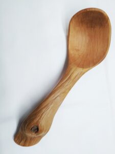 Small Mountain Laurel Serving Spoon with a natural knot hole SS9