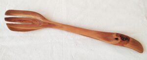 Lilac wood fork with natural knot hole in the handle NK2