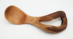 Left-handed Mountain Laurel Serving Spoon with natural knothole - LH6