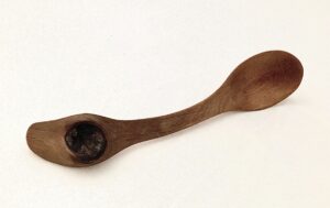 Mountain Laurel Eating Spoon with a natural knothole in the handle PES12