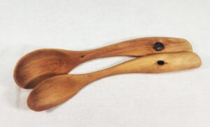 Mated pair of Mountain Laurel eating spoons, split from one piece of wood PES12
